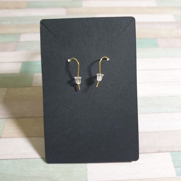 Handmade Beaded Dangle Earrings Multicolor Beads Gold Hooks Jewelry Blue - Picture 4 of 4